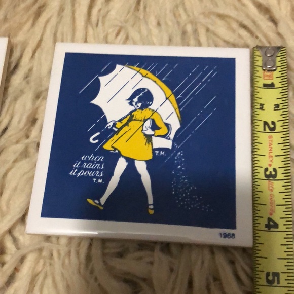 NEW-Morton Salt Coasters-2 pieces-Ceramic-4x4in - Picture 6 of 9